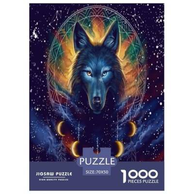 Wolf Puzzle 1000 Teile Schwer Puzzle Spielzeug Pädagogisches Spiel Impossible Herausforderungsspielzeug Für Erwachsene Kinder 70x50cm/1000pcs von ChengzeTCo